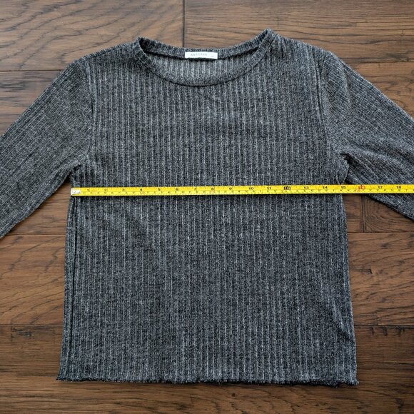 Cropped ribbed crewneck top grey size XS - Picture 10 of 13